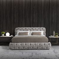 Double bed PARISChesterfieldupholsteredwith headboard