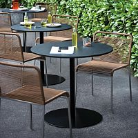 Contemporary high bar table BRIOwoodenlaminatestainless steel base