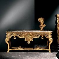Classic sideboard table COMTESSE 5007stonemetal baserectangular