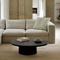 Contemporary coffee table Slice mineral stonemetal baseoval