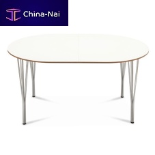 Contemporary table CONTRACTwood veneersteellinoleum