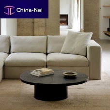 Contemporary coffee table Slice mineral stonemetal baseoval