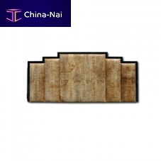 Double bed headboard BE002Art DecoleatherSantos palisander