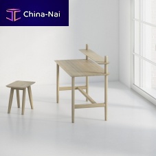 Contemporary writing desk AETAS oaksolid woodwalnut