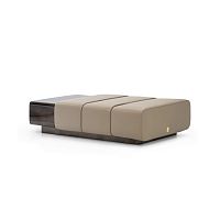 Contemporary coffee table CIGARleathermetal baserectangular