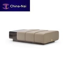 Contemporary coffee table CIGARleathermetal baserectangular