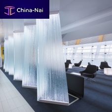 Transparent glass panel for facadefor partition wallintegrated LED