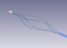 Kidney stone extraction endoscopic basket helical