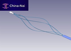 Kidney stone extraction endoscopic basket helical
