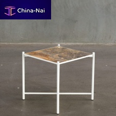 Contemporary side table metalmarblesquare