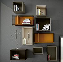 Wall-mounted shelf FLOW BOXmodularcontemporarylacquered wood