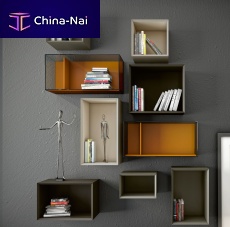 Wall-mounted shelf FLOW BOXmodularcontemporarylacquered wood