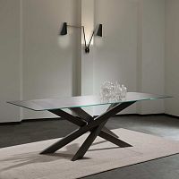 Contemporary dining table COOPERcrystalmetalrectangular