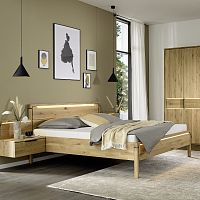 Double bed ANCONIAcontemporarywith headboardwith built-in light