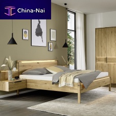 Double bed ANCONIAcontemporarywith headboardwith built-in light