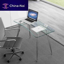 Free-standing desk Kondacontemporarytempered glasscurved