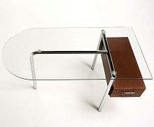 Tempered glass desk MIRTOfree-standingcontemporarywooden