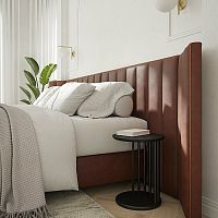 Double bed headboard Bryan contemporaryleatherbrown