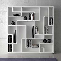 Free-standing bookcase SNAKEcontemporaryoakwhite