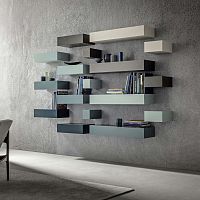 Wall-mounted shelf LOFTcontemporarylacquered woodwhite