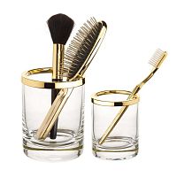 Gold-plated brass storage box ROUND UPgoldcrystalbathroom