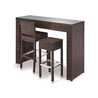 Contemporary high bar table FT 2022tempered glassaluminum baserectangular