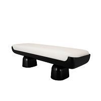 Contemporary upholstered bench FIFIHvelvetwhiteblack