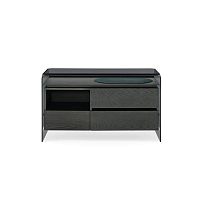Contemporary chest of drawers Hollyashstained woodsmoked glass