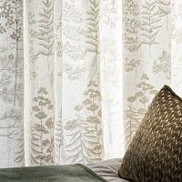 Nature pattern sheer curtain fabric VANA linenviscosepolyester