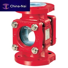 Check-valve sight glass SR seriesborosilicate glassflangePFA-lined