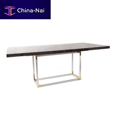Contemporary dining table BONDwoodenbrassnickel
