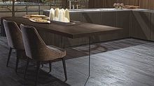 Contemporary table W75metalglass baserectangular