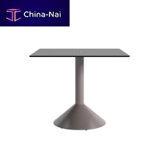 Contemporary table Lud'o Techwood veneerhigh-pressure laminatemetal base