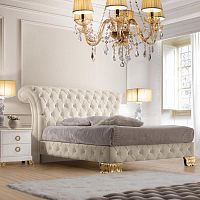 Double bed RIVAtraditionalupholsteredwith upholstered headboard