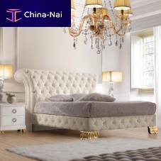 Double bed RIVAtraditionalupholsteredwith upholstered headboard