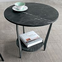 Contemporary side table DCOmarblesteel baseround