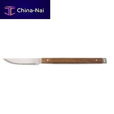 Steak knife with wooden handle BBQ with stainless steel blade