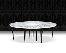 Contemporary table MILLE PIEDSmarblepainted wood baseoval