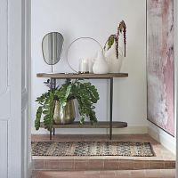 Traditional sideboard table LEOoakironmetal base