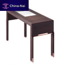 Contemporary sideboard table ESTI sucupiranatural stonewooden base