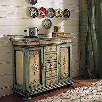 Traditional sideboard 576lacquered woodbeigegreen