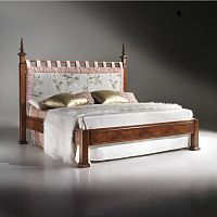 King size bed H147classicupholsteredwith upholstered headboard