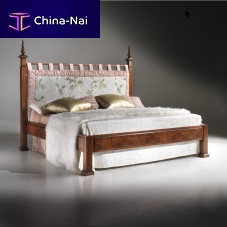 King size bed H147classicupholsteredwith upholstered headboard