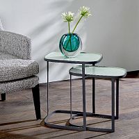 Contemporary side table LEONmetalmetal baserectangular