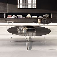Contemporary coffee table DABLIU-INlacquered MDFmetal baseround
