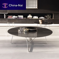 Contemporary coffee table DABLIU-INlacquered MDFmetal baseround