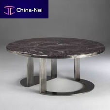 Contemporary coffee table GIOTTOmarblesteel baseround