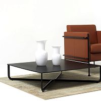 Contemporary coffee table XLwalnutwood veneermetal