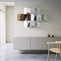 Wall-mounted bookcase KUBImodularcontemporarysheet metal