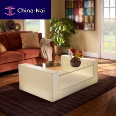 Contemporary coffee table Glacier IceglassCorian® baserectangular